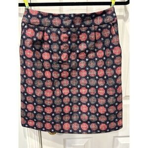 BODEN Wool Mini Skirt Size 2R Gray Pink Geo Preppy Career Schoolgirl Y2K Jackie
